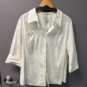 George White Cuffed Sleeve Button Down Shirt